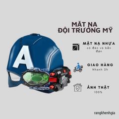 Bộ Trang Phục Hóa Trang Siêu Anh Hùng Captain America Marvel cho Trẻ Em - Bodysuit và Mặt Nạ Đáng Yêu, Tiệc Hóa Trang 4-10 Tuổi