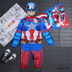 Bộ Trang Phục Siêu Anh Hùng Spider-Man Cho Bé Trai - Áo Dài Tay, Áo Choàng, Mặt Nạ, Chất Liệu Cao Cấp, Size Đủ 3-10 Tuổi