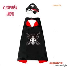 Bộ Hóa Trang Hải Tặc Đen Kèm Mặt Nạ Lụa Satin Cho Bé - Trang Phục Siêu Anh Hùng Thú Vị Dành Cho Bé Trai, Bé Gái Hóa Đám Tiệc Sinh Nhật, Halloween