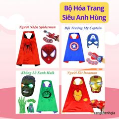 Bộ Đồ Chơi Nhập Vai Siêu Anh Hùng Avenger - Người Nhện, Khổng Lồ Xanh, Người Sắt, Đội Trưởng Mỹ - Phụ Kiện Vui Chơi Cho Trẻ Em