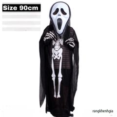 Bộ Trang Phục Thần Chết Halloween - Áo Choàng, Mặt Nạ, Lưỡi Hái, Găng Tay Xương Ma Quỷ cho Trẻ Em - Đồ Hóa Trang Thú Vị