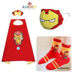 Áo choàng siêu nhân trẻ em kèm vớ ấm - Set cosplay phong cách cho bé từ 3 đến 7 tuổi - Quà tặng sáng tạo và thú vị