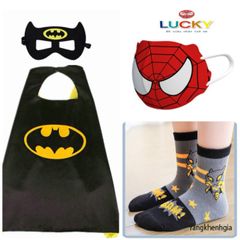 Áo choàng siêu nhân trẻ em kèm vớ ấm - Set cosplay phong cách cho bé từ 3 đến 7 tuổi - Quà tặng sáng tạo và thú vị