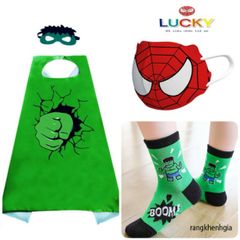 Áo choàng siêu nhân trẻ em kèm vớ ấm - Set cosplay phong cách cho bé từ 3 đến 7 tuổi - Quà tặng sáng tạo và thú vị