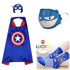 Áo choàng siêu nhân trẻ em kèm vớ ấm - Set cosplay phong cách cho bé từ 3 đến 7 tuổi - Quà tặng sáng tạo và thú vị