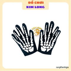 Set Áo Choàng Bộ Xương 3 Món có Nón Găng Tay Mặt Nạ - Trang Phục Hóa Trang Halloween cho Trẻ Em và Người Lớn