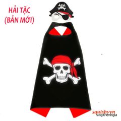 Bộ áo choàng Hải Tặc Đen Đỏ kèm mặt nạ satin cho bé trai bé gái - Trang phục hóa trang siêu anh hùng Marvel tuyệt đẹp