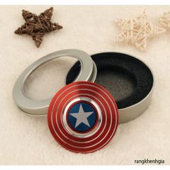 Đồ Chơi Fidget Spinner Captain America Cao Cấp - Giải Trí Thư Giãn, Tăng Cường Tập Trung, Có Hộp Đựng Cho Fan Marvel