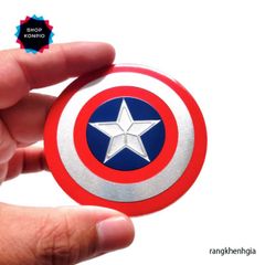 Tem Nhôm Logo Khiên Captain America - Decal Siêu Dính Nhiều Kích Thước Cho Fan Marvel, Dán Xe, Trang Trí Nhà Cửa