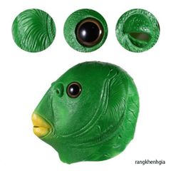 Mặt Nạ Đầu Cá Xanh Ngộ Nghĩnh - Phụ Kiện Cosplay Kinh Dị Vui Nhộn Cho Halloween và Tiệc Tùng, Phong Cách Quái Vật Đ độc đáo