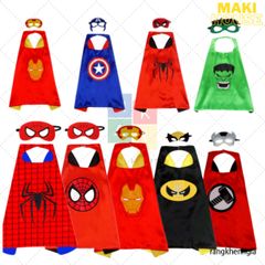 Áo Choàng Siêu Anh Hùng Trẻ Em - Costume Người Nhện, Người Sắt, Thần Sấm Thời Trang Halloween cho Bé Tỏa Sáng