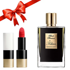 Combo Nước Hoa Kilian Black Phantom Memento Mori 50ml + Son Hermès Rouge Mat 64 Casaque Chính Hãng - Bộ Quà Tặng Tuyệt Đẹp Cho Phái Đẹp