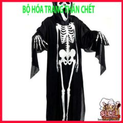 Áo Xương Halloween Kèm Mặt Nạ Cosplay Thần Chết Scream - Trang Phục Ma Quái Độc Đáo Cho Tiệc Hóa Trang