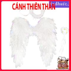 Cánh Thiên Thần Phát Sáng Dễ Thương Cho Trẻ Em - Phụ Kiện Halloween & Giáng Sinh, Kích Thước Đa Dạng, Đi Kèm Dây Buộc Tóc