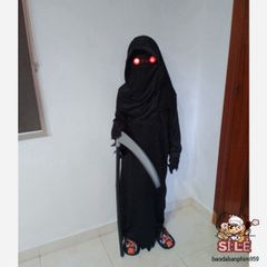 Bộ Trang Phục Thần Chết Halloween Cho Người Lớn - Áo Dài, Găng Tay, Mặt Nạ Độc Đáo Dành Cho Tiệc Hóa Trang 1,65m-1,8m