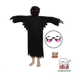 Bộ Trang Phục Thần Chết Halloween Cho Người Lớn - Áo Dài, Găng Tay, Mặt Nạ Độc Đáo Dành Cho Tiệc Hóa Trang 1,65m-1,8m