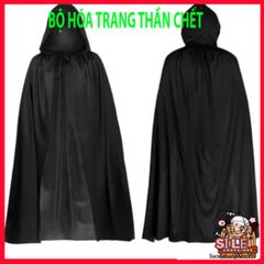 Áo Choàng Thần Chết Đen Đỏ Halloween 2 Lớp - Trang Phục Cosplay Ma Quái Cho Tiệc Hóa Trang và Lễ Hội