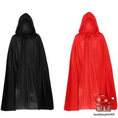 Áo Choàng Thần Chết Đen Đỏ Halloween 2 Lớp - Trang Phục Cosplay Ma Quái Cho Tiệc Hóa Trang và Lễ Hội