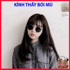 Mắt Kính Thời Trang Đen - Phong Cách Hazo Thầy Bói Mù Kiểu Tròn, Chống UV, Phụ Kiện Cool Ngầu Cho Cả Nam Nữ