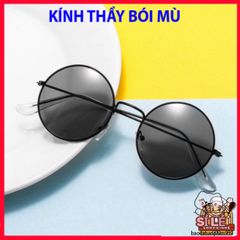 Mắt Kính Thời Trang Đen - Phong Cách Hazo Thầy Bói Mù Kiểu Tròn, Chống UV, Phụ Kiện Cool Ngầu Cho Cả Nam Nữ