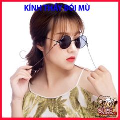 Mắt Kính Thời Trang Đen - Phong Cách Hazo Thầy Bói Mù Kiểu Tròn, Chống UV, Phụ Kiện Cool Ngầu Cho Cả Nam Nữ