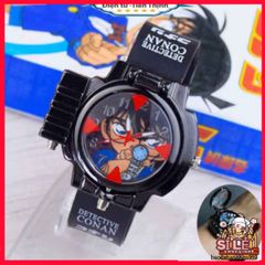Đồng Hồ Edogawa Conan Cho Trẻ Em - Thiết Kế Thời Trang Bắn Laser & Kính Lúp, Quà Tặng Ý Nghĩa Cho Fan Manga