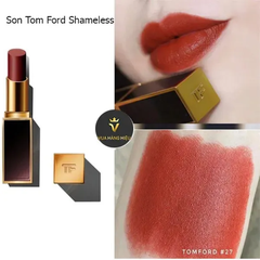 Son Tom Ford Lip Color Màu 27 Shameless Đỏ Gạch Chính Hãng - Son Môi Sang Trọng Dành Cho Phái Đẹp, Độ Bám Màu Lâu Trôi