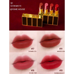 Son Lì Tom Ford TF Lip Color Satin Matte 26 To Die For - Màu Hồng Đào Chính Hãng, Độ Bám Màu Cao, Sang Trọng, Dưỡng Ẩm Môi