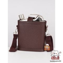 Bình Đựng Tỉu CCCP Inox Bọc Da 1.5 Lít - Sang Trọng, Chắc Chắn, Thời Trang Cho Chuyến Đi Thể Thao Và Dã Ngoại