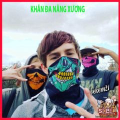Combo 8 Khăn Đa Năng Xương Sọ - Khăn Phượt Đa Chức Năng Màu Sắc Nổi Bật, Chất Vải Thun Co Giãn 50cm, Phù Hợp Mọi Hoạt Động
