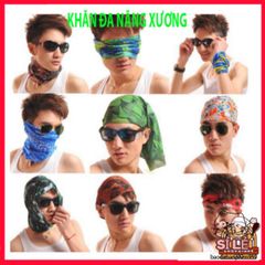 Khăn Đa Chức Năng Hình Đầu Lâu Xương Gradient Xanh - Vải Lanh Thoáng Mát, Co Giãn, Phong Cách Thời Trang Summer Outdoor