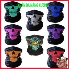 Khăn Đa Chức Năng Hình Đầu Lâu Xương Gradient Xanh - Vải Lanh Thoáng Mát, Co Giãn, Phong Cách Thời Trang Summer Outdoor