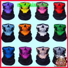 Khăn Đa Chức Năng Hình Đầu Lâu Xương Gradient Xanh - Vải Lanh Thoáng Mát, Co Giãn, Phong Cách Thời Trang Summer Outdoor