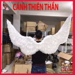 Cánh Ma Quái Cosplay Đen Trắng 160x90CM - Bộ Cánh Lông Vũ Sang Trọng Dành Cho Halloween và Các Bữa Tiệc Hóa Trang