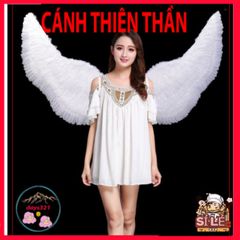 Cánh Ma Quái Cosplay Đen Trắng 160x90CM - Bộ Cánh Lông Vũ Sang Trọng Dành Cho Halloween và Các Bữa Tiệc Hóa Trang