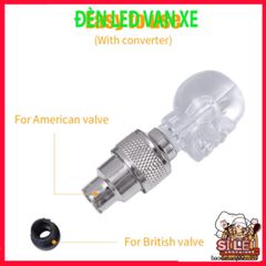 Bộ 2 Nắp Van Bánh Xe LED Đầu Lâu Phát Sáng - Đèn Lốp Xe Hơi, Xe Máy, Xe Đạp An Toàn, Nổi Bật Ban Đêm