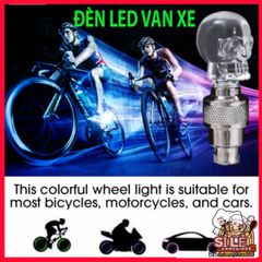 Bộ 2 Nắp Van Bánh Xe LED Đầu Lâu Phát Sáng - Đèn Lốp Xe Hơi, Xe Máy, Xe Đạp An Toàn, Nổi Bật Ban Đêm