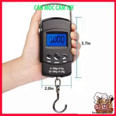 Cân Điện Tử Cầm Tay 50kg/10g LCD - Thiết Bị Tiện Lợi Cho Đi Phượt, Cân Cá, Có Băng Đo Kéo Dài 100cm