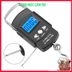 Cân Điện Tử Mini Cầm Tay - Cân Hành Lý 50kg với Móc Treo và Thước Đo, Tiện Lợi Cho Đi Du Lịch và Mua Sắm