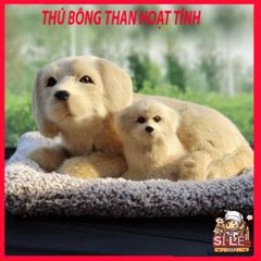 Thú Bông Khử Mùi Chó Vàng Lông Mượt - Than Hoạt Tính Lọc Không Khí Kèm Đồ Trang Trí Ô Tô Dễ Thương