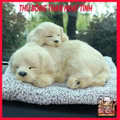 Thú Bông Khử Mùi Chó Vàng Lông Mượt - Than Hoạt Tính Lọc Không Khí Kèm Đồ Trang Trí Ô Tô Dễ Thương