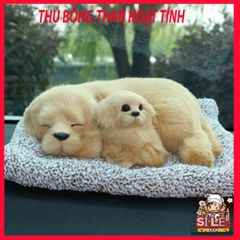 Thú Bông Khử Mùi Chó Vàng Lông Mượt - Than Hoạt Tính Lọc Không Khí Kèm Đồ Trang Trí Ô Tô Dễ Thương