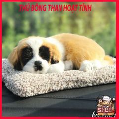 Mèo Trắng Bông Mềm Lõi Than Hoạt Tính - Khử Mùi, Lọc Không Khí Ô Tô & Thú Cưng - An Toàn, Dễ Thương Cho Xe Hơi
