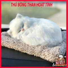Mèo Trắng Bông Mềm Lõi Than Hoạt Tính - Khử Mùi, Lọc Không Khí Ô Tô & Thú Cưng - An Toàn, Dễ Thương Cho Xe Hơi