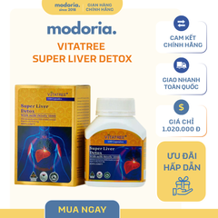 Viên Uống Bổ Gan Vitatree Super Liver Detox 100 Viên - Hỗ Trợ Thải Độc Gan và Chăm Sóc Sức Khỏe Từ Úc