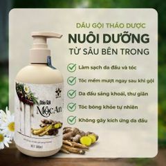 Dầu Gội Thiên Nhiên 300ml MỘC AN - Giảm Gàu, Dưỡng Tóc Khỏe Mượt từ Nhân Sâm, Gừng, Bồ Kết, Không Silicon