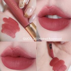 Son Kem Gucci Rouge Liquid Matte 203 Mildred Rosewood - Màu 203 Hồng Đất Chính Hãng, Sang Trọng và Thời Thượng cho Mọi Dịp