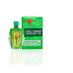 12 Chai Dầu Gió Xanh Con Ó 36ml - Dầu Xoa Bóp Giảm Đau, Made in Singapore, 2 Nắp Tiêu Chuẩn Mỹ, Hàng Chính Hãng