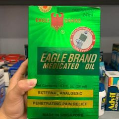 12 Chai Dầu Gió Xanh Con Ó 36ml - Dầu Xoa Bóp Giảm Đau, Made in Singapore, 2 Nắp Tiêu Chuẩn Mỹ, Hàng Chính Hãng