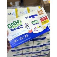 Thùng 16 Gói Sữa Chua Gogo Squeez Yogurtz Hương Vị Dâu Chuối, Ít Béo, Chứa Canxi & Vitamin D, Không Gen, 85g/túi